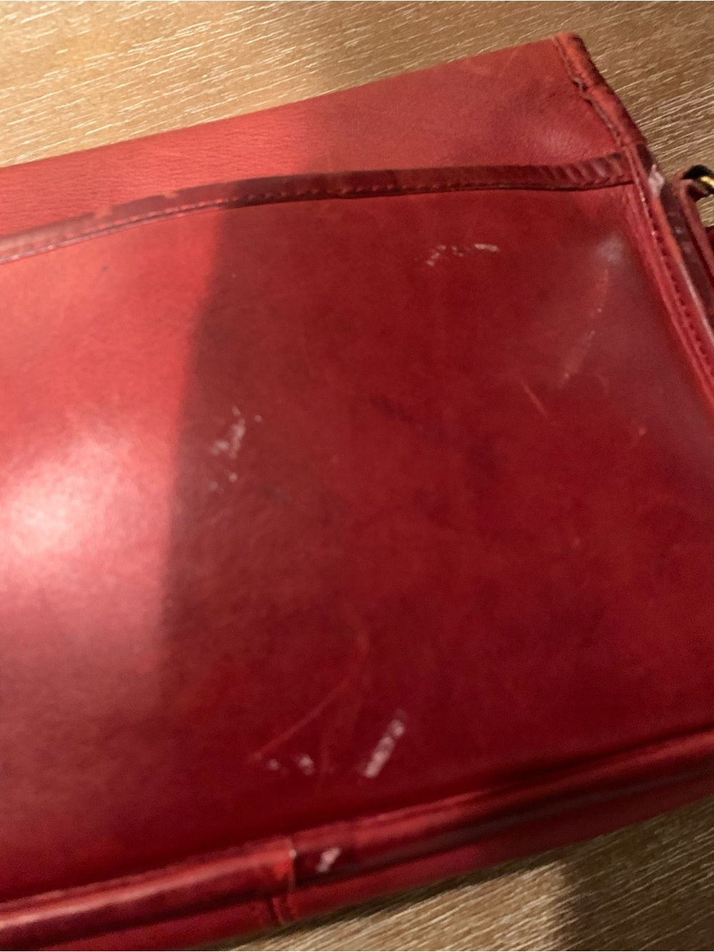 Rare vintage Coach Red Leather Crossbody Bag with Turn-Lock - Picture 11 of 15